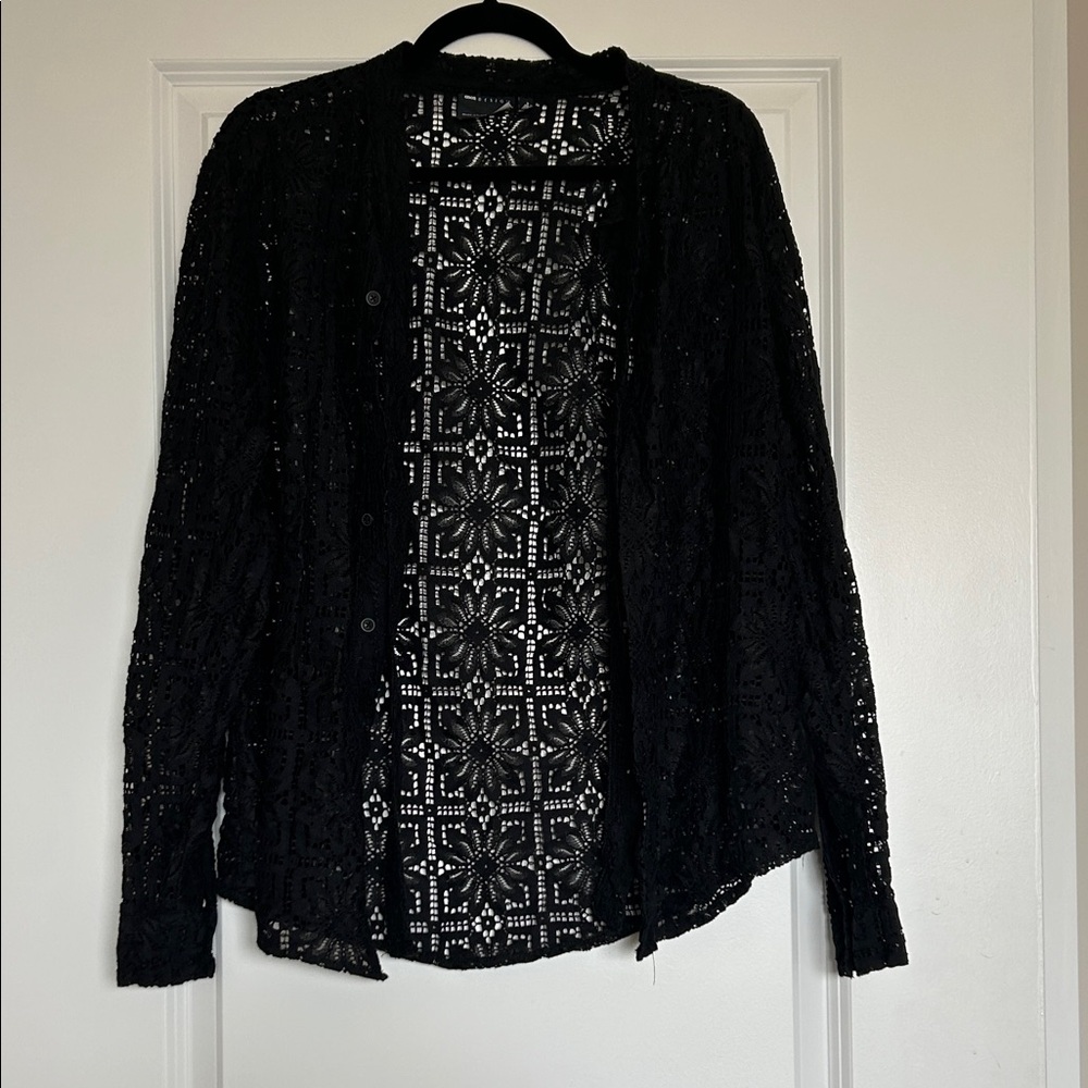 Elegant Black Lace Men’s/Women's Sweater